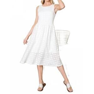 NEW EG FASHION a line dress in white